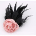 Hot Sale Big Rose Brooch Natural Feather Brooch BH06